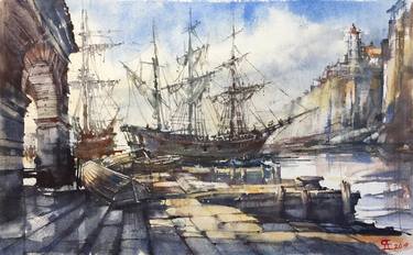 Print of Figurative Ship Paintings by Andrey Svistunov