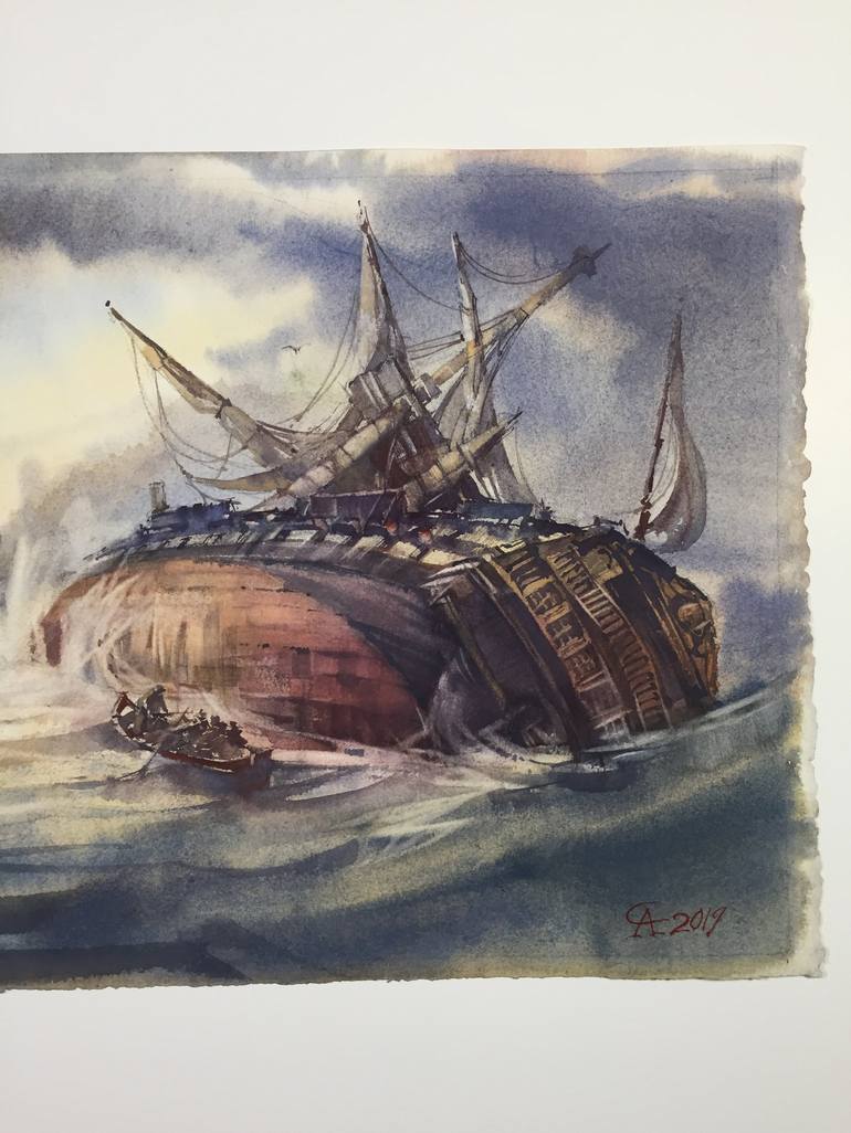 Original Ship Painting by Andrey Svistunov