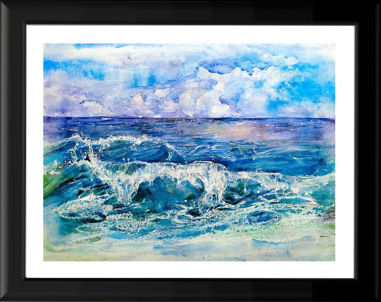In the sea waves Painting by Irena Cagelnik | Saatchi Art