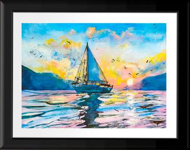 Print of Expressionism Seascape Paintings by Irena Cagelnik