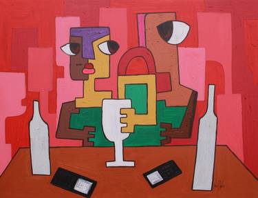 Original Art Deco Abstract Paintings by Theophilus Tetteh