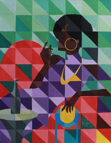 Original Cubism Fashion Paintings by Theophilus Tetteh