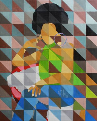 Original Cubism Erotic Paintings by Theophilus Tetteh