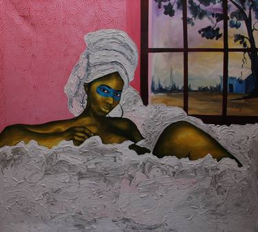 Print of Conceptual Women Paintings by Theophilus Tetteh
