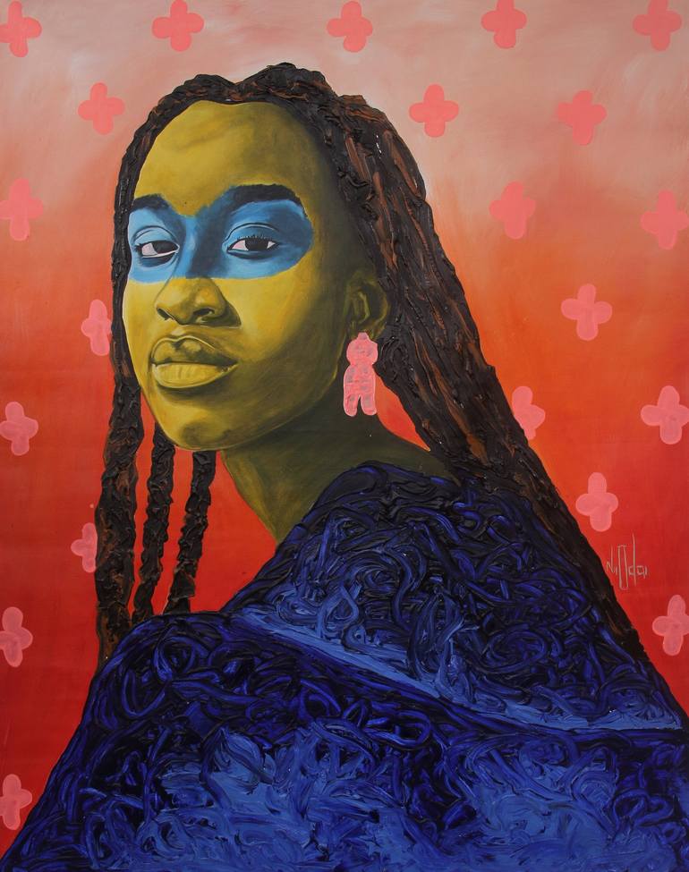 Print of Expressionism Women Paintings by Theophilus Tetteh