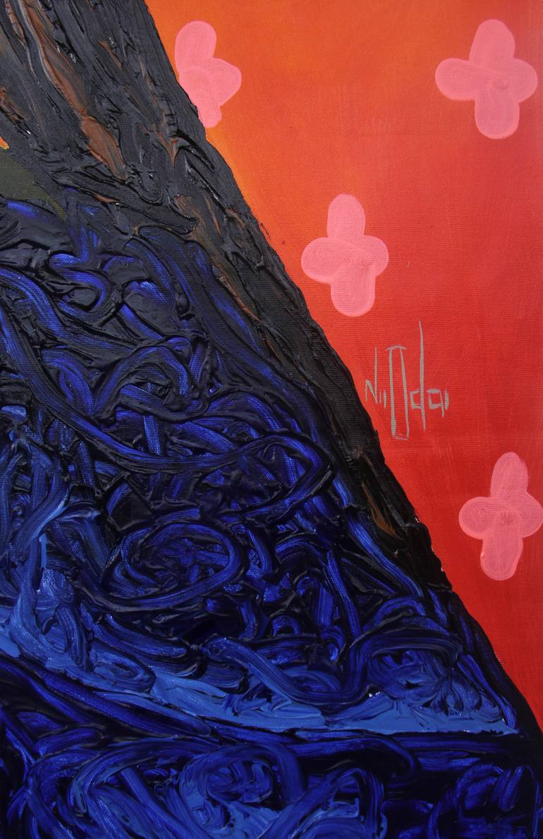 Original Expressionism Women Painting by Theophilus Tetteh