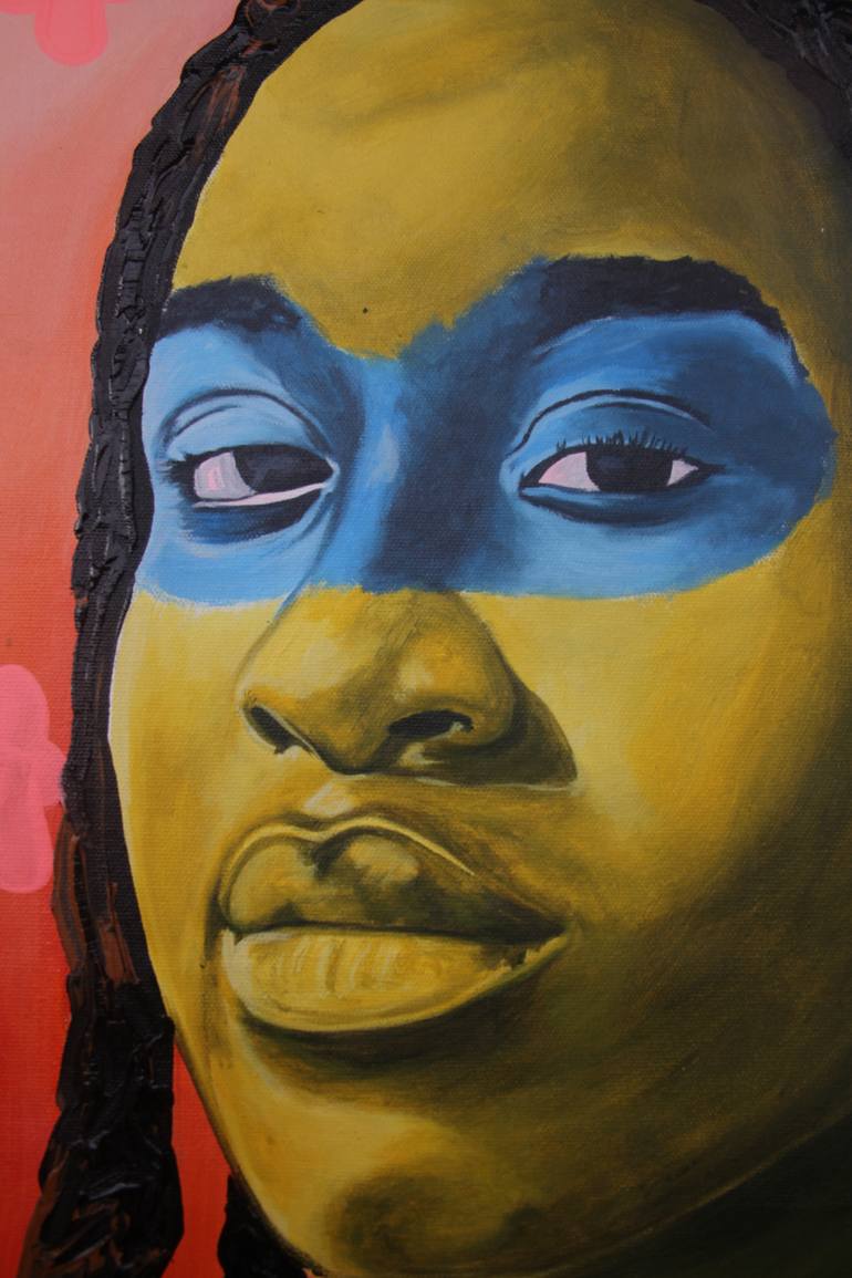 Original Expressionism Women Painting by Theophilus Tetteh