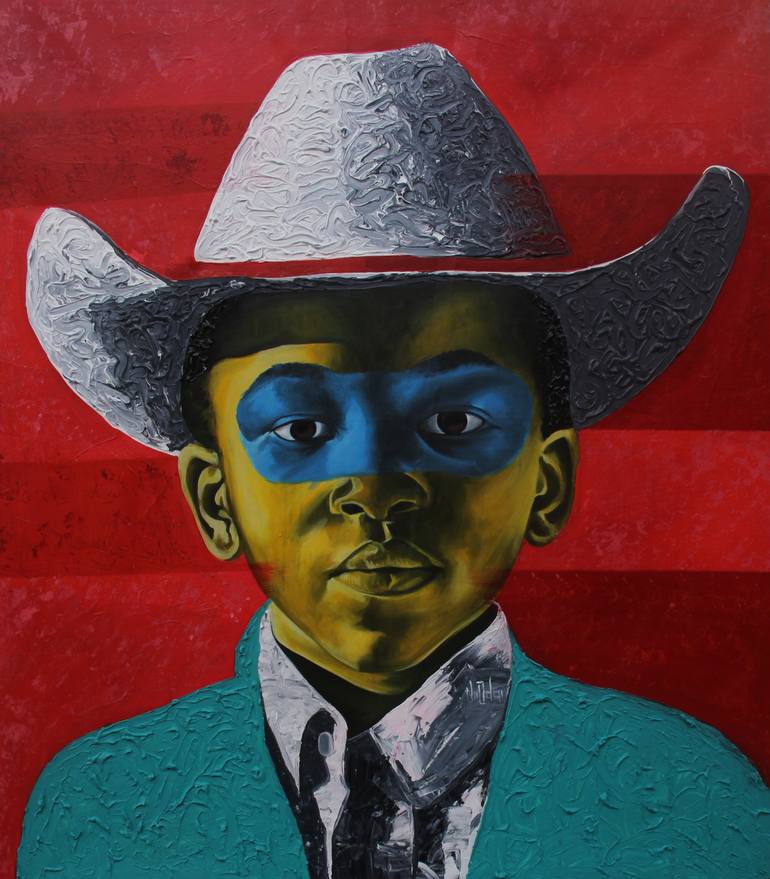 Original Contemporary Rural Life Painting by Theophilus Tetteh