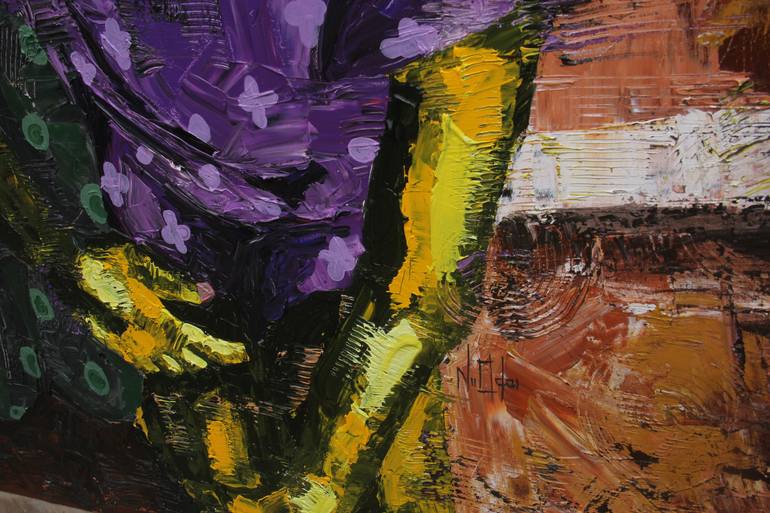 Original Expressionism People Painting by Theophilus Tetteh