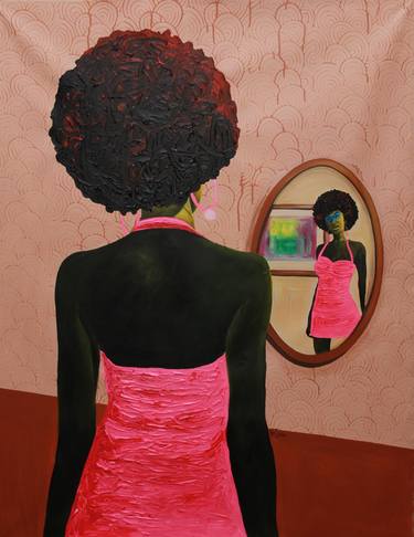 Original Expressionism People Painting by Theophilus Tetteh