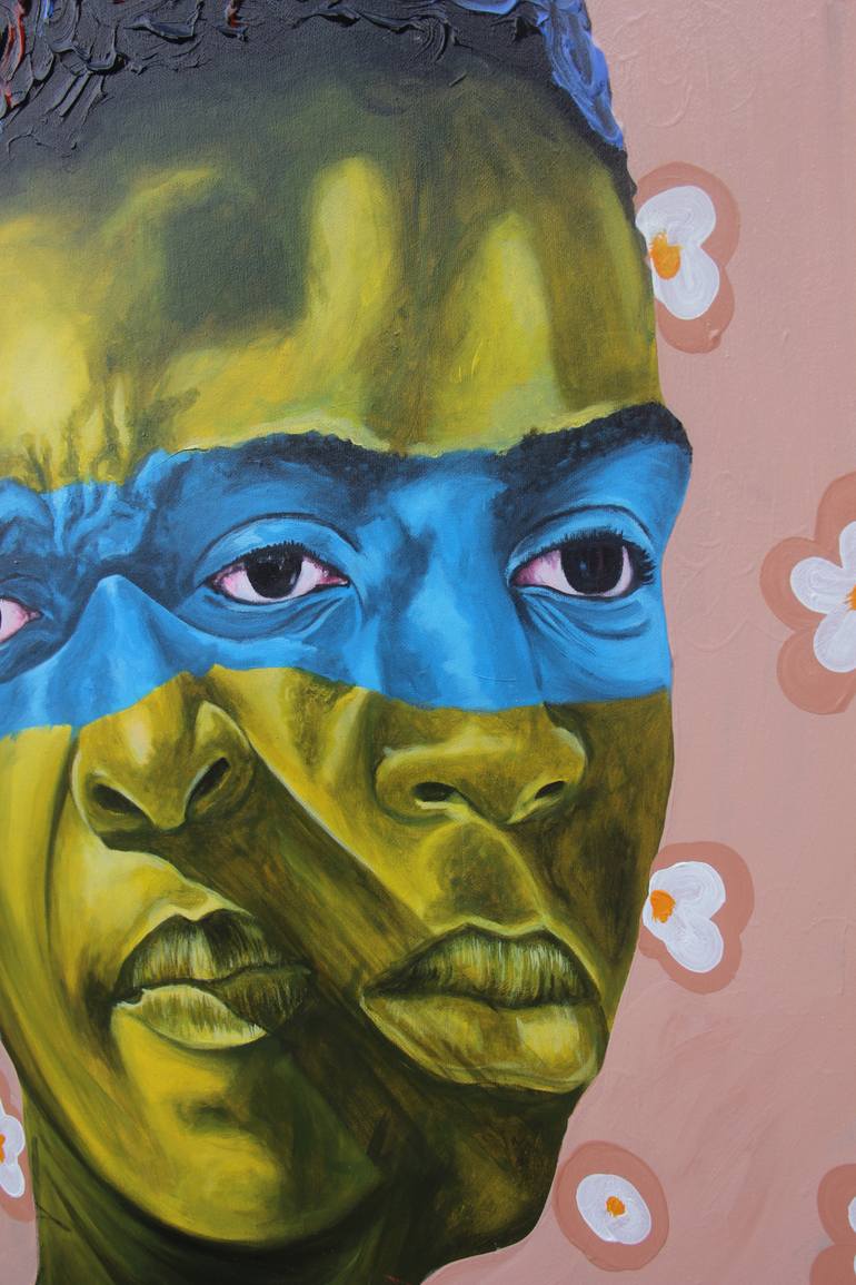 Original Expressionism People Painting by Theophilus Tetteh