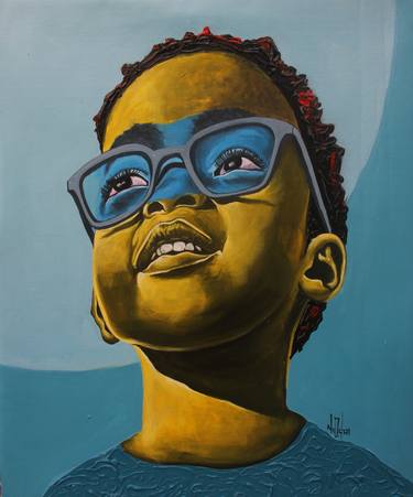 Original Expressionism Children Paintings by Theophilus Tetteh