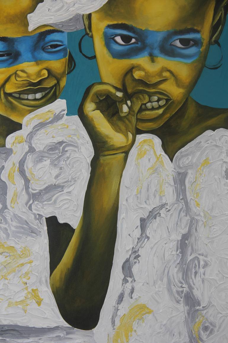 Original Contemporary Children Painting by Theophilus Tetteh