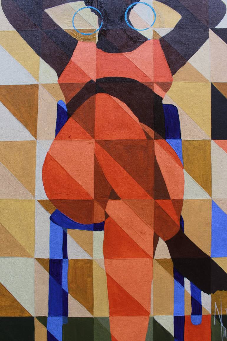 Original Abstract Expressionism Women Painting by Theophilus Tetteh