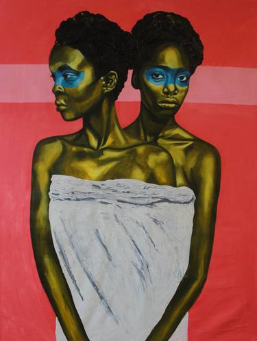 Print of Women Paintings by Theophilus Tetteh