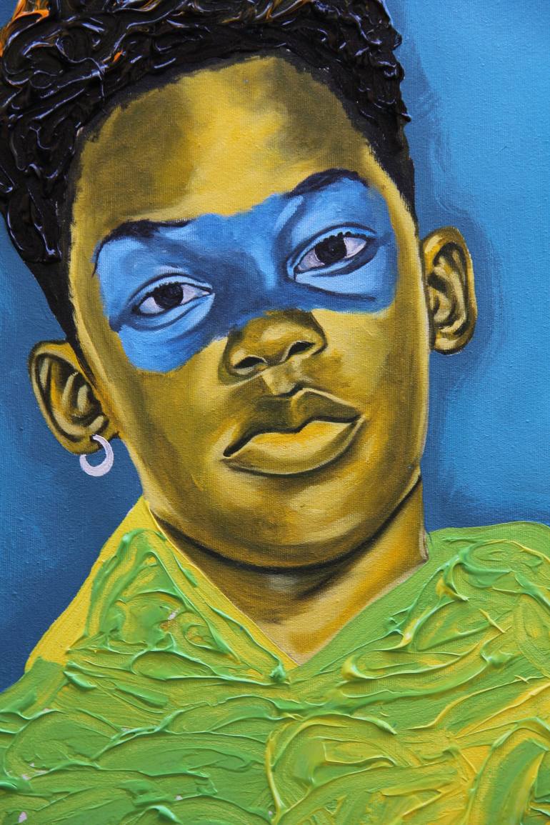 Original Figurative Portrait Painting by Theophilus Tetteh