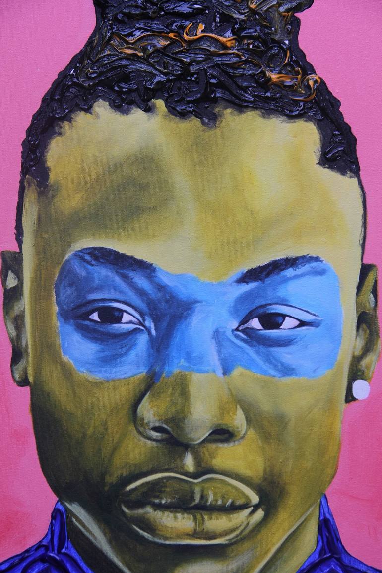 Original Portraiture Portrait Painting by Theophilus Tetteh