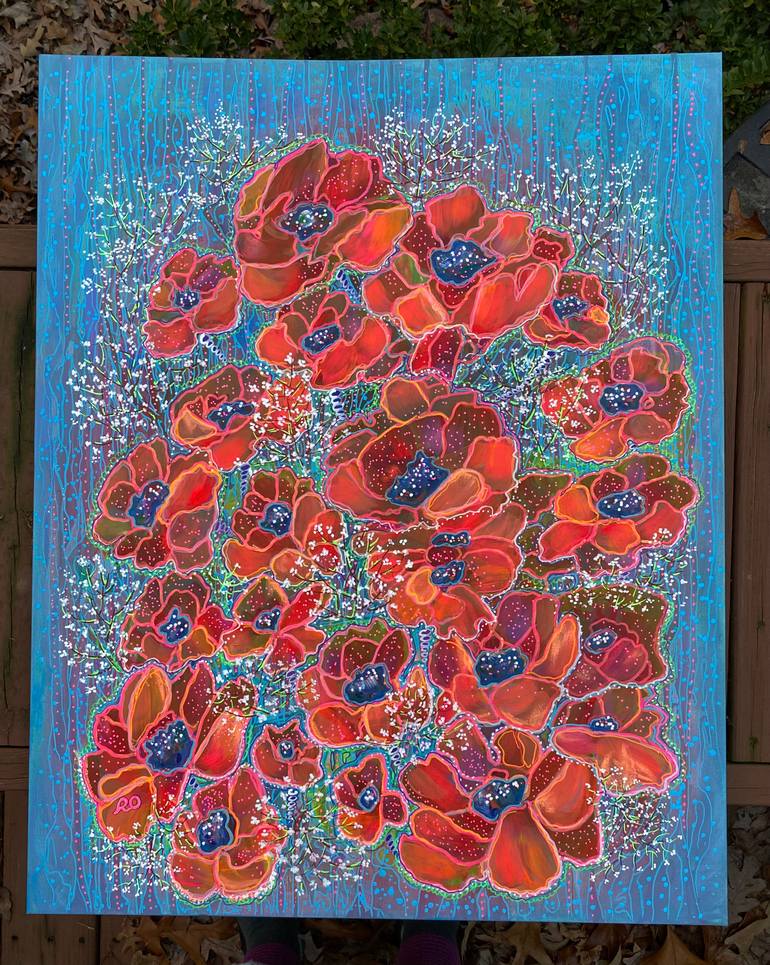 Original Contemporary Floral Painting by Olga Roartus