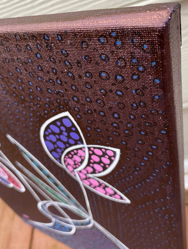 Original Abstract Floral Painting by Olga Roartus