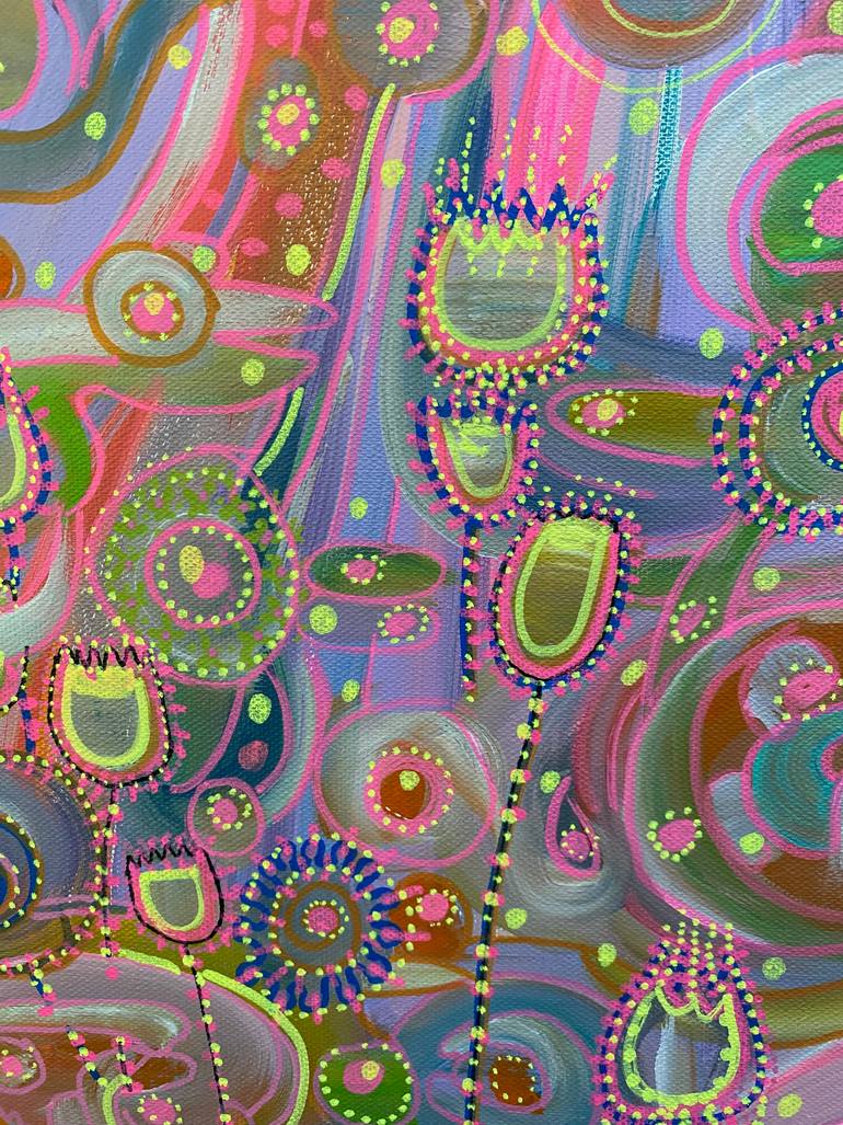 Original Abstract Floral Painting by Olga Roartus