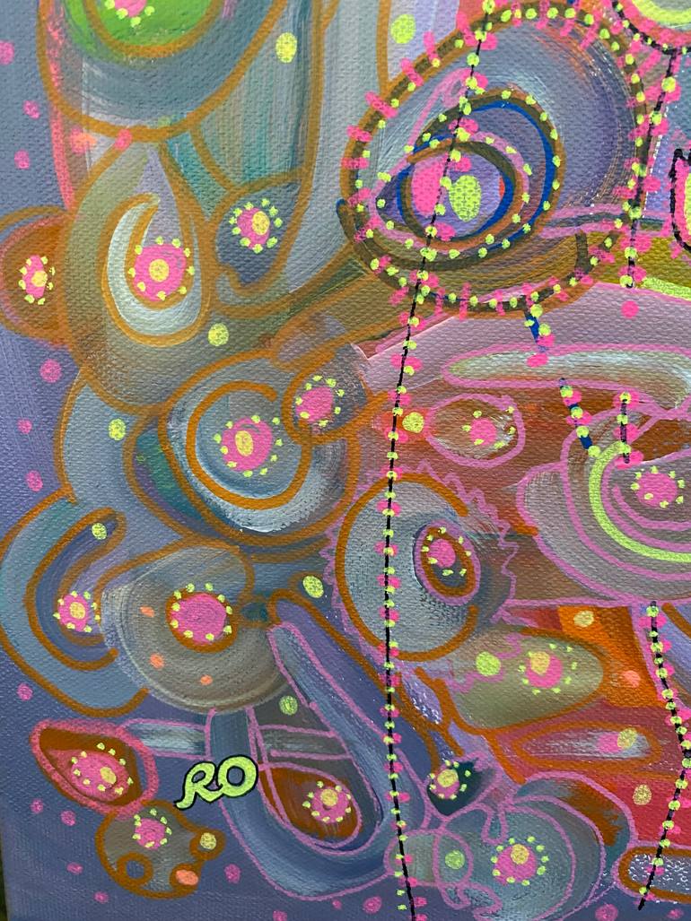 Original Abstract Floral Painting by Olga Roartus