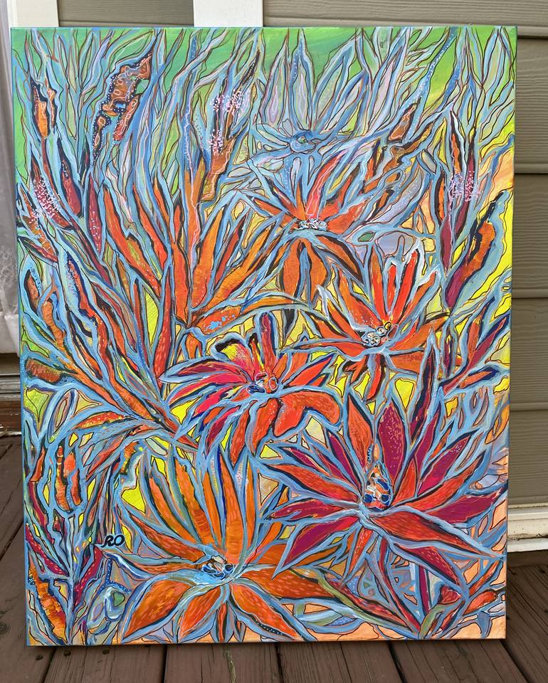 Original Impressionism Floral Painting by Olga Roartus