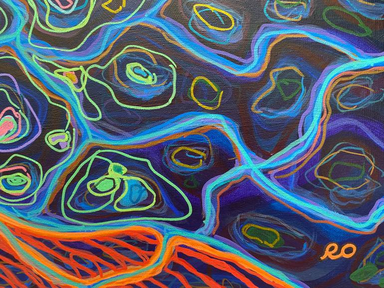 Original Abstract Fantasy Painting by Olga Roartus