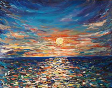 Print of Impressionism Seascape Paintings by Olga ROArtUS