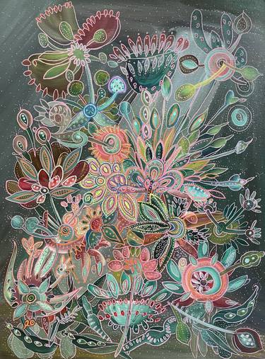Original Abstract Floral Paintings by Olga ROArtUS
