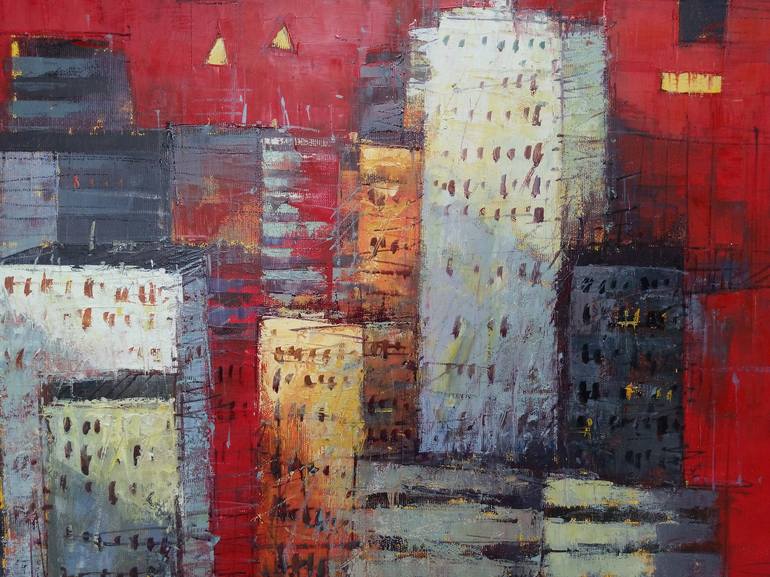 Original Modern Cities Painting by Narek Qochunc