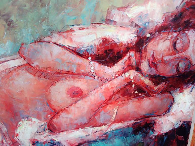 Original Impressionism Nude Painting by Narek Qochunc