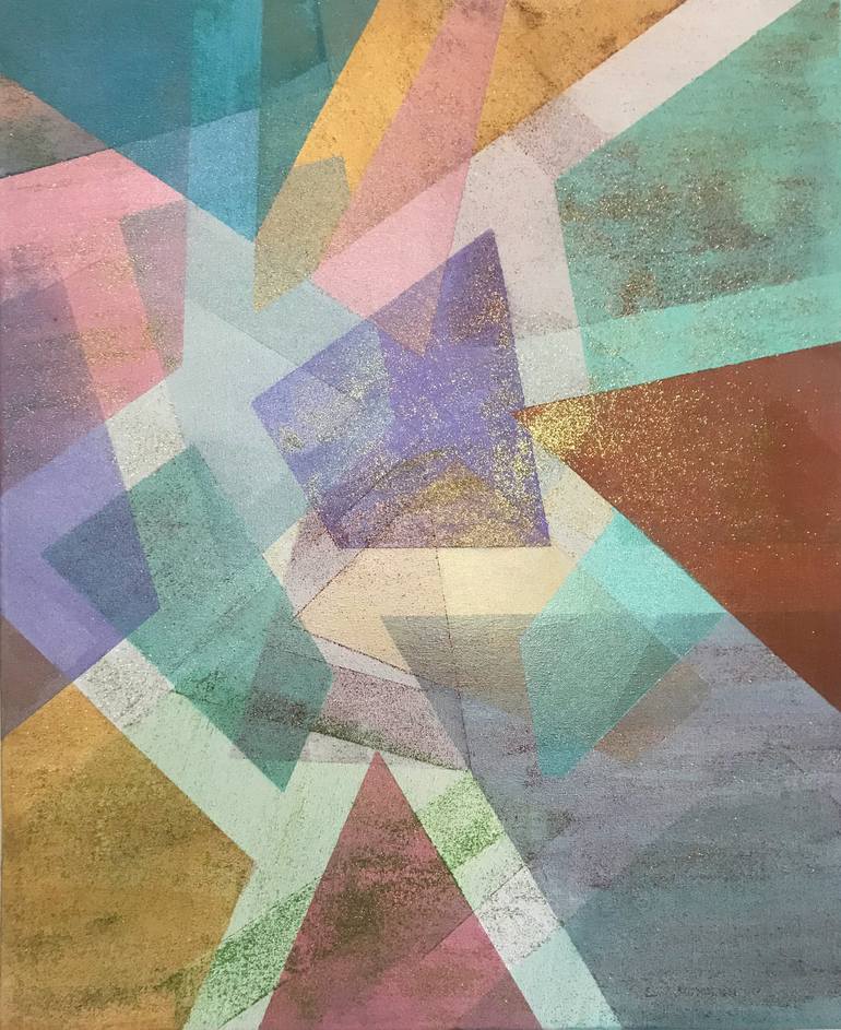 Original Abstract Geometric Painting by Cristina Ticovschi
