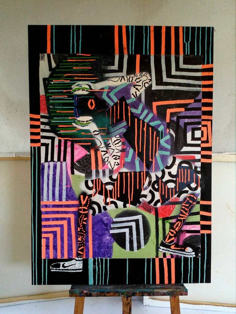 Original Abstract Body Painting by Frantisek Florian