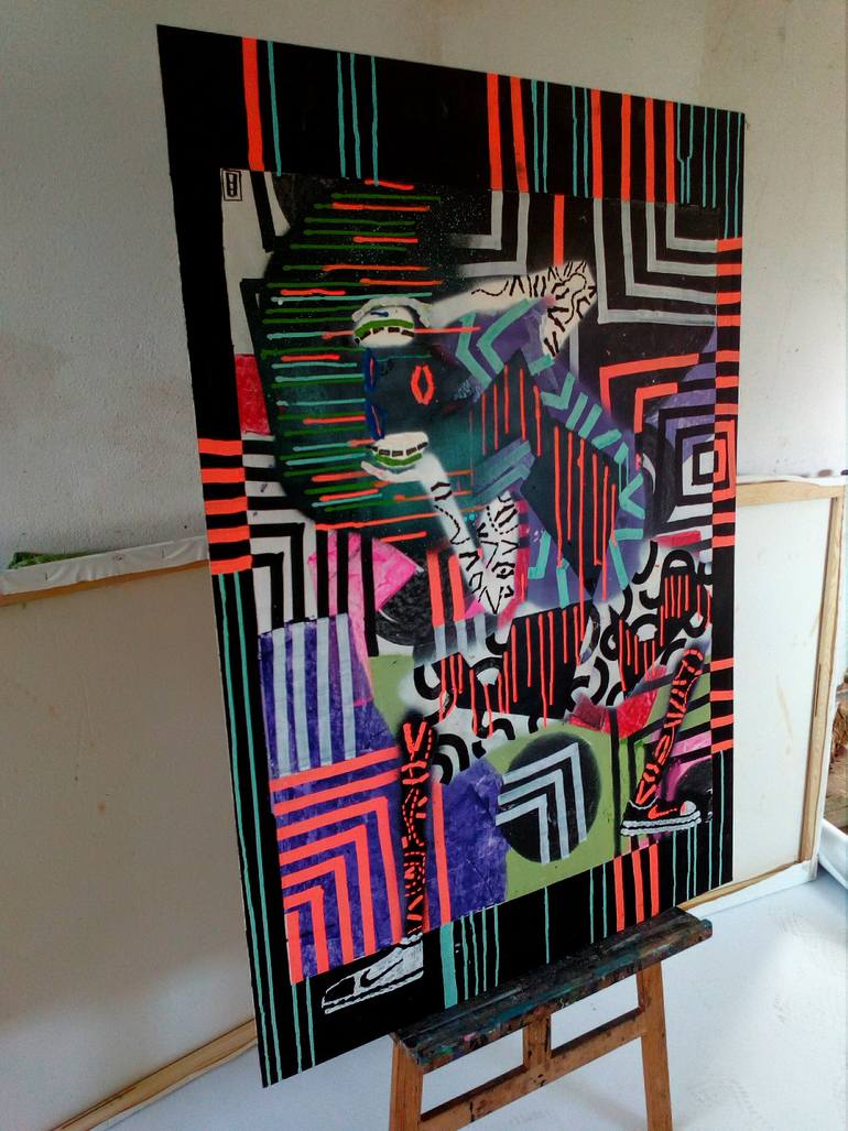 Original Abstract Body Painting by Frantisek Florian