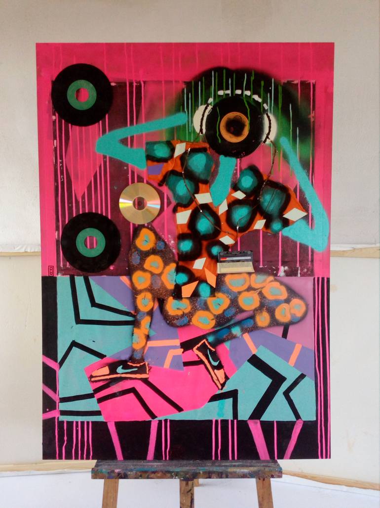 Original Abstract Expressionism Body Painting by Frantisek Florian