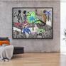 contemporary painting on the canvas. This artwork is inspired by modern art direction and by Haring artworks.