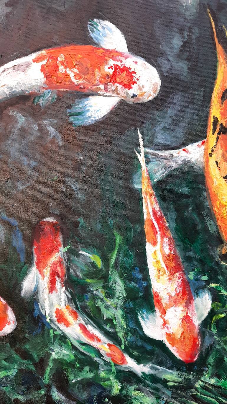 Original Impressionism Fish Painting by Amy-Lee Williams