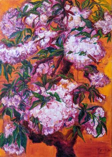 Original Expressionism Floral Paintings by Petrovs Duo