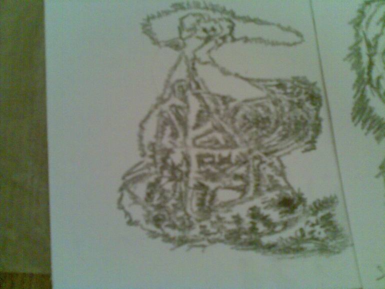 Original Figurative Fantasy Drawing by Salud Lopez Sld
