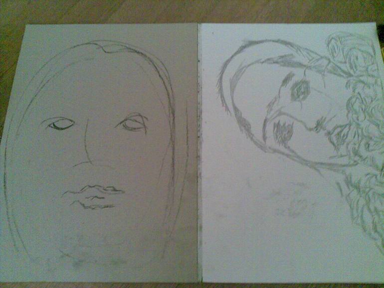 Original Portraiture People Drawing by Salud Lopez Sld