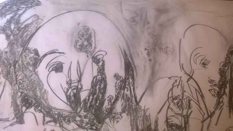 Original Figurative People Drawing by Salud Lopez Sld