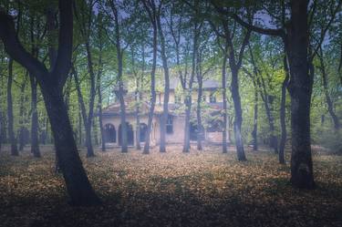 Abandoned old villa in the forest thumb