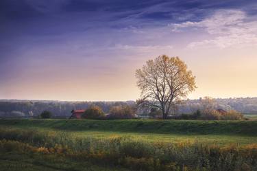 Small farm in the river valley thumb