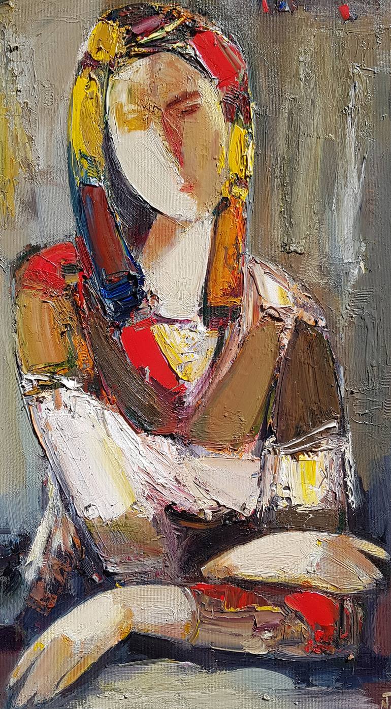 Original Abstract Portrait Painting by Matevos Sargsyan