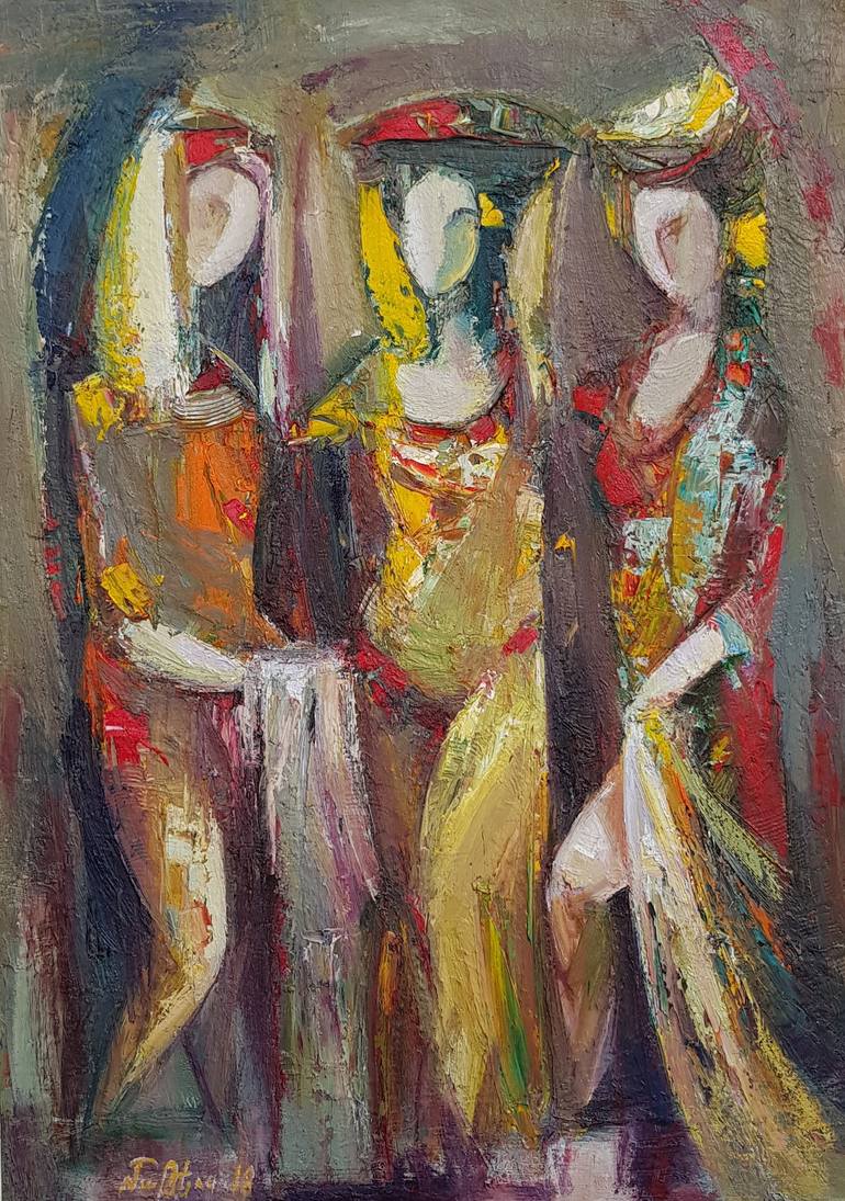 Sisters(43x65cm, oil painting, ready to hang) Painting by Matevos ...