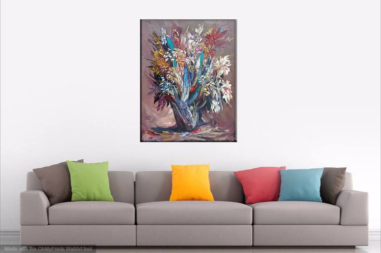 Original Abstract Floral Painting by Kamo Atoyan