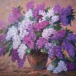 Lilacs(100x80cm, oil apinting, palette knife) by Kamo Atoyan