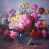 Roses, 100x80cm, oil apinting, palette knife, large oil painting, floral art by Kamo Atoyan