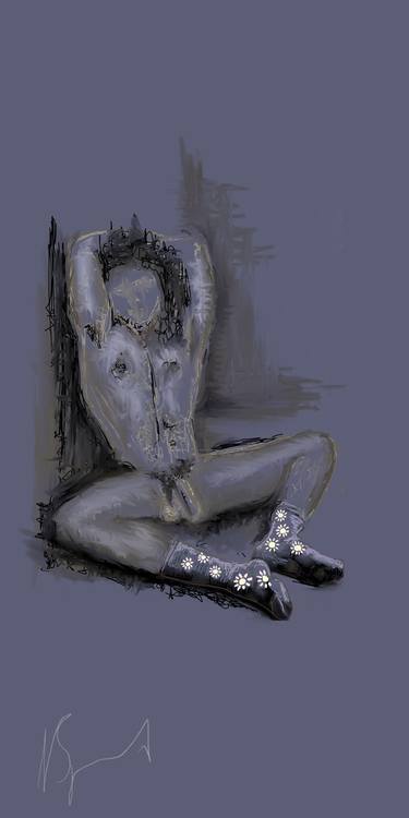 Original Figurative Erotic Drawings by Conray Guallar-Blignault