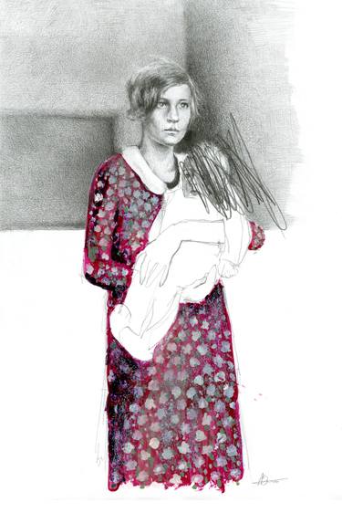 Print of Conceptual Portrait Drawings by Anna Velichanskaya